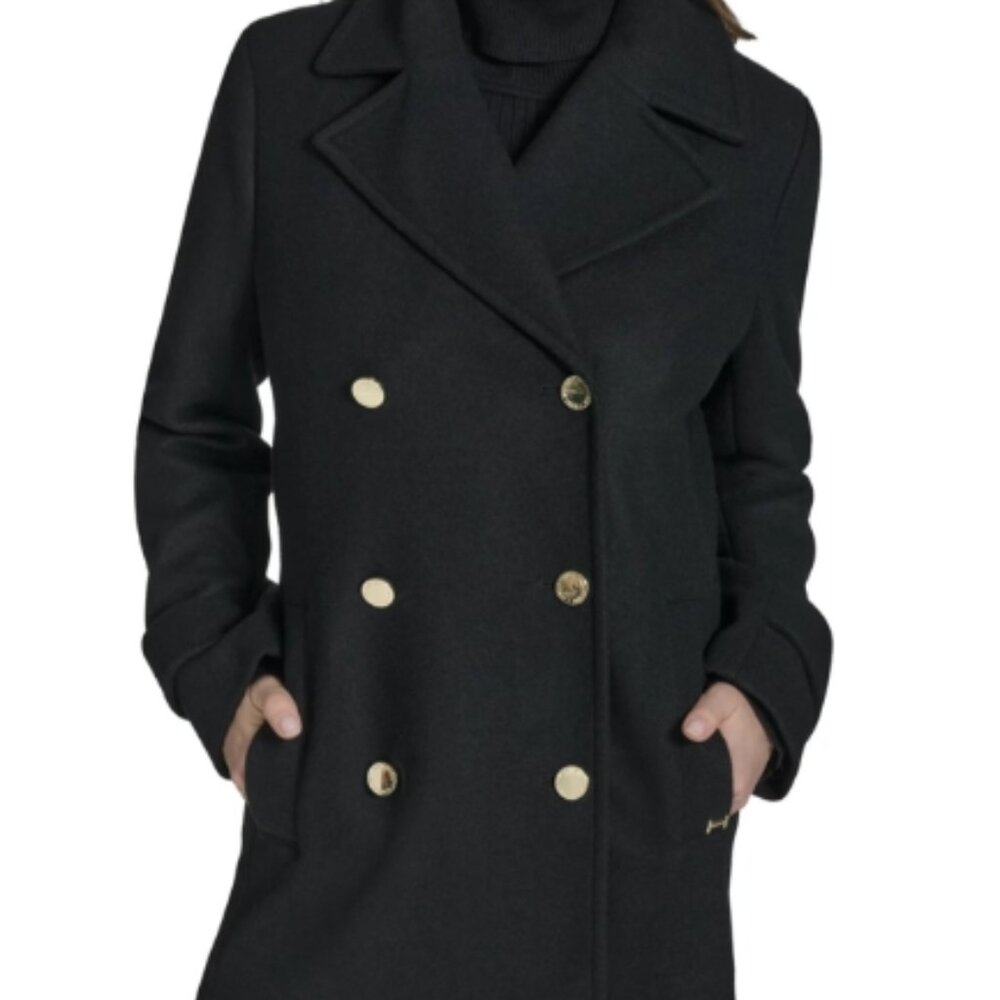 Halston Double Breasted Cashmere Coat